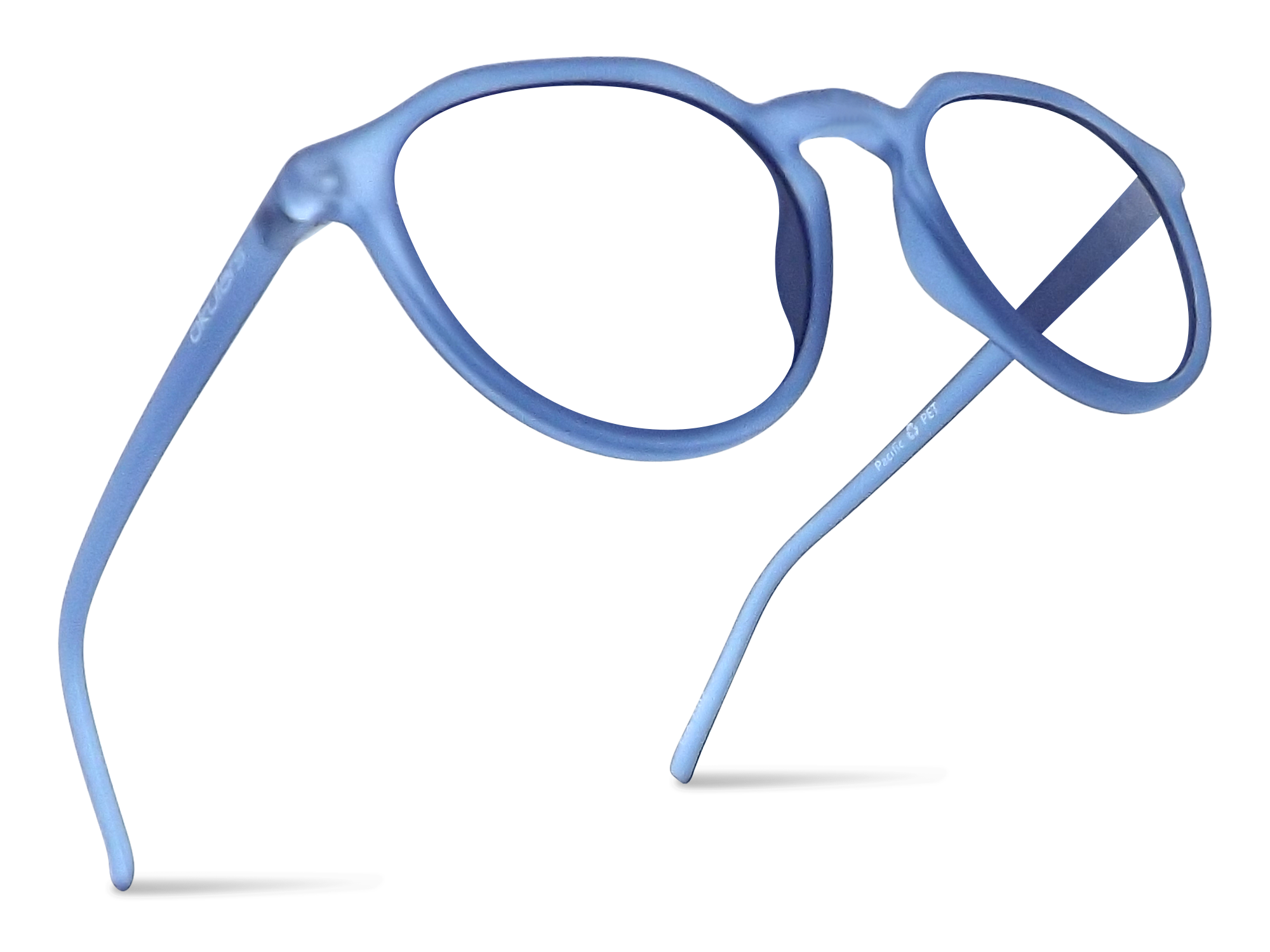 Okulars Eco Pacific Luce Blu - Ocean glasses made from recycled materials, featuring a matte finish and blue light protection.